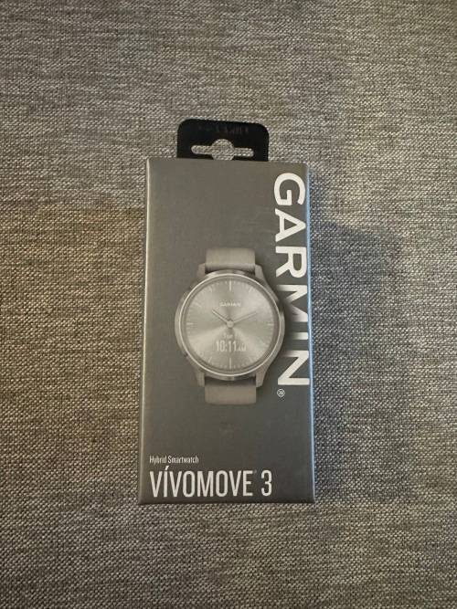Garmin Vivomove 3 Sport Hybrid Smartwatch (Powder Grey/Silver) Mint As New