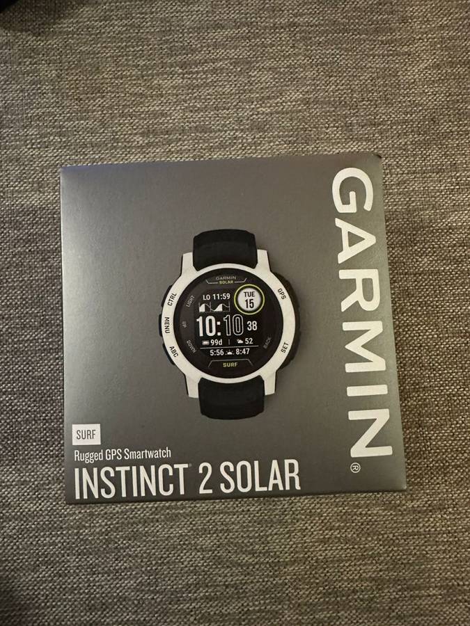 GARMIN INSTINCT 2 SOLAR SURF RUGGED GPS WATCH NEW