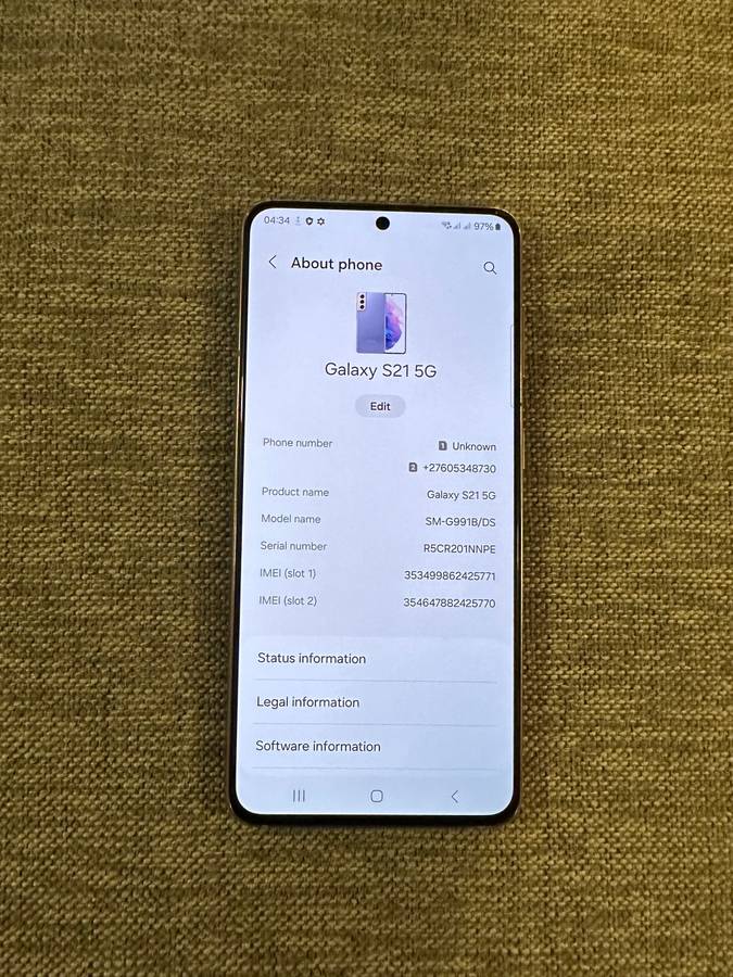 SAMSUNG S21 5G DUAL SIM MINT CONDITION