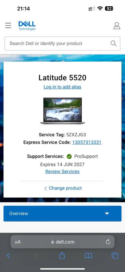 Dell 5520 Intel i7 V Pro 11th Gen FHD Display 16GB Ram 500GBSSD LTE WITH  DELL WARRANTY