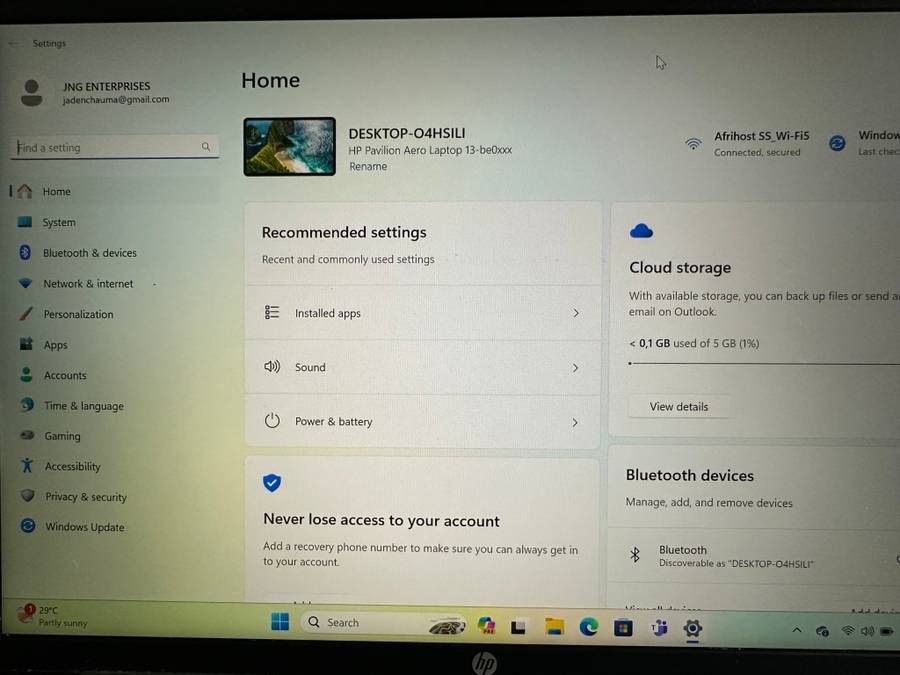 HP PAVILLION AERO 13-Be0xxx Amd Ryzen 7 5800U Radeon Graphics 16gb Ram 512GBSSD