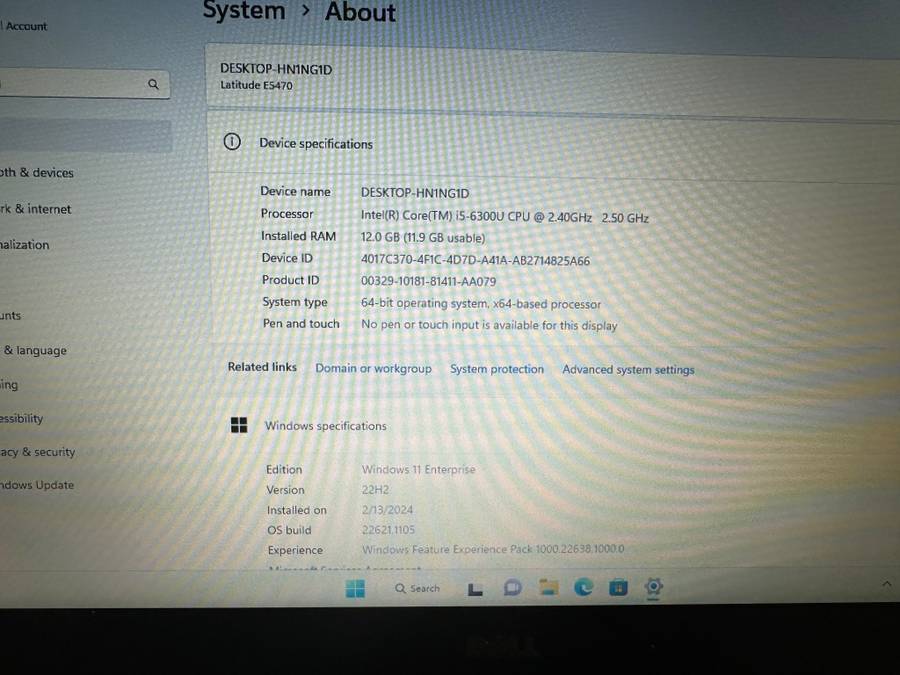 Dell Latitude E5470,  6th Gen i5-6300U@2.4GHz, 12GB RAM, 256GB SSD, 14`