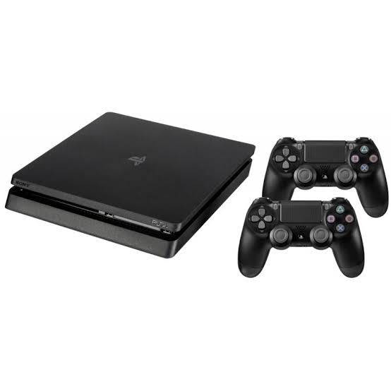 PLAYSTATION 4  SLIM 500GB WITH 8 GAMES &  2 CONTROLLERS