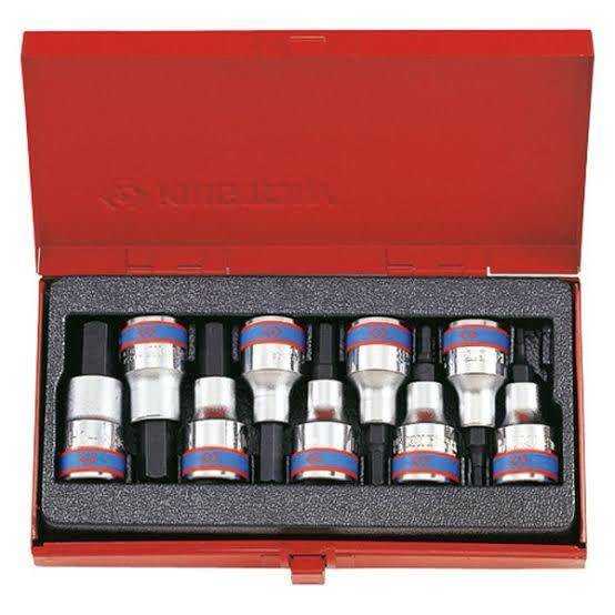 9 PC. 1/2` DR. Hexagon Head Bit Socket Set