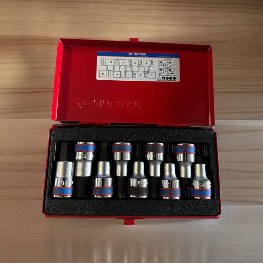 9 PC. 1/2` DR. Hexagon Head Bit Socket Set