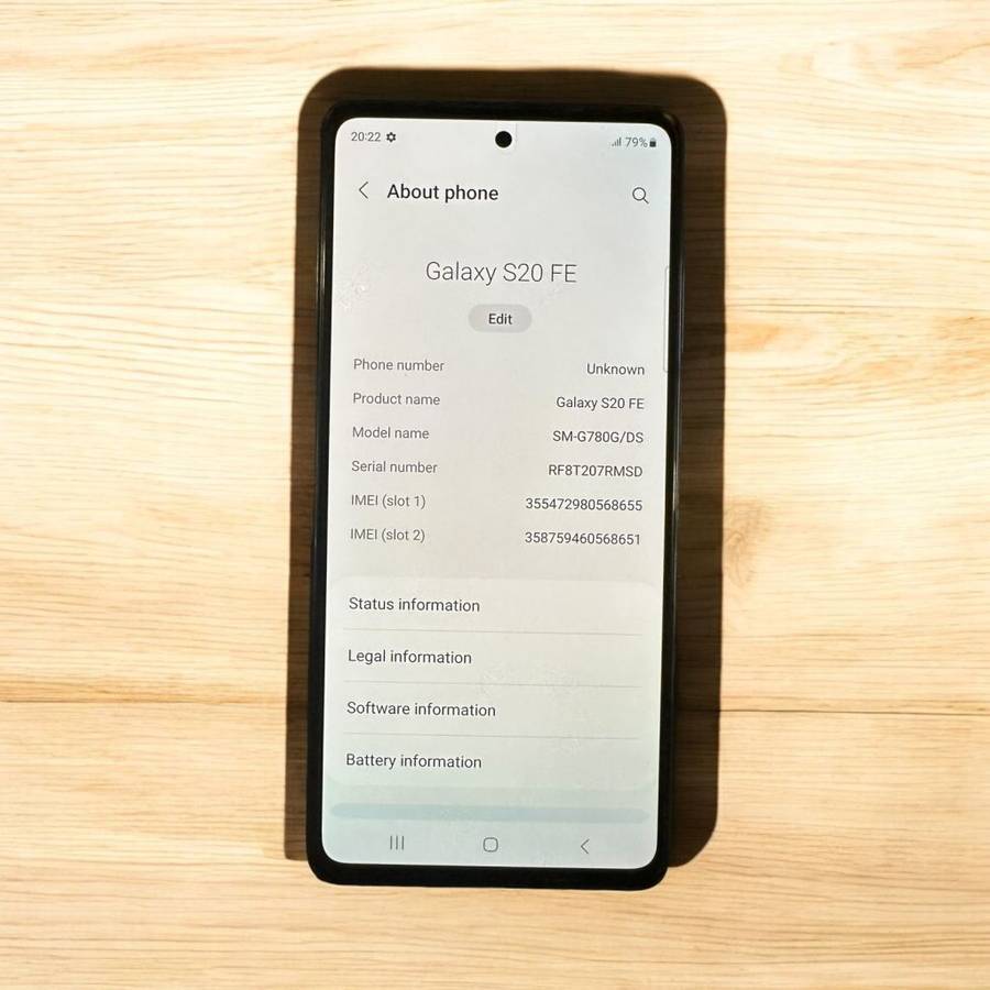 SAMSUNG GALAXY S20 FE  - 128GB - DUAL SIM MINT
