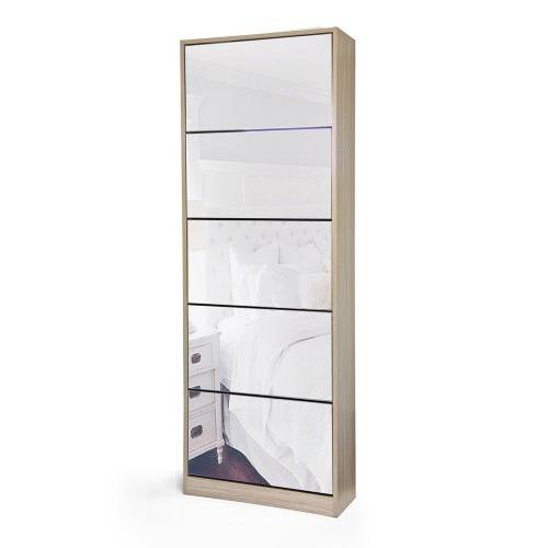 FINE LIVING MIRROR SHOE CABINET - 5 TIER AUTUMN
