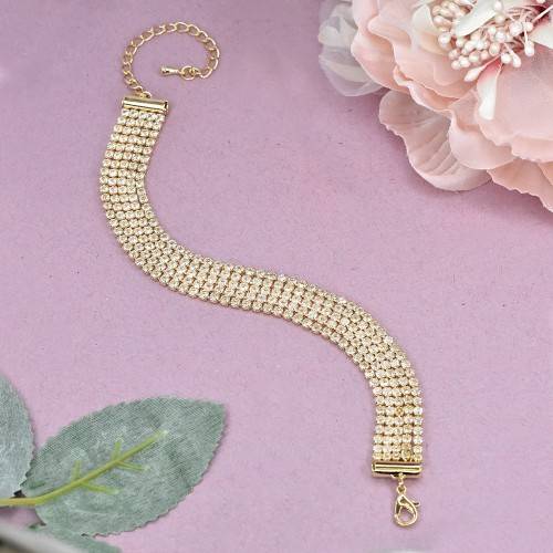 Stunning gold plated 5 row crystal bracelet