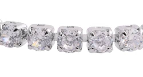 *STUNNING* Simulated Diamond Silver-tone Stud Earrings and Tennis Bracelet (7.00 In) TGW 14