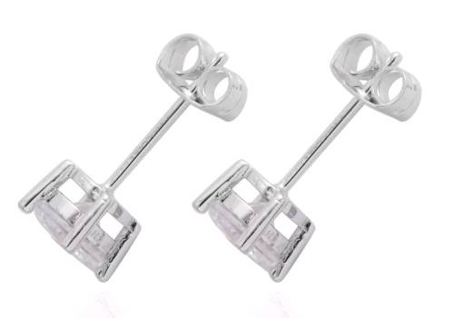 *STUNNING* Simulated Diamond Silver-tone Stud Earrings and Tennis Bracelet (7.00 In) TGW 14