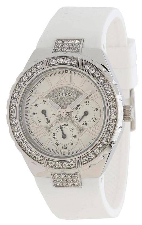 Guess Ladies White Silicone Crystal Watch - Perfect Christmas Present!!