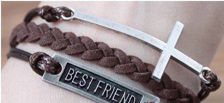 Brown leather bracelet - Best Friend