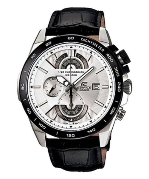 Casio Edifice EFR-520L-7AV Leather Aviator Chronograph