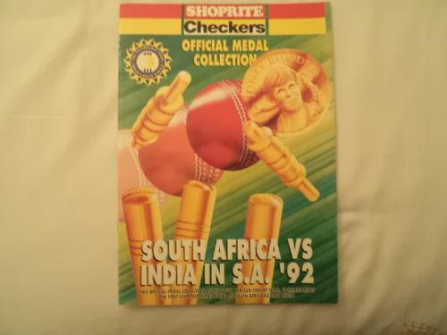 Shoprite/ Checkers Official Medal Collection: South Africa vs India in S.A. 1992
