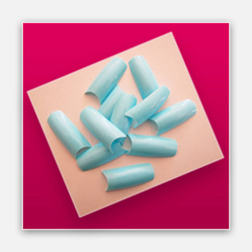 100 Baby Blue Artificial French Nail Tips
