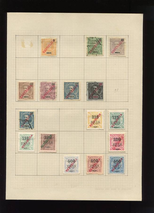 Zambezia - 16 Stamps Mounted On Old Album page - Portuguese Colony