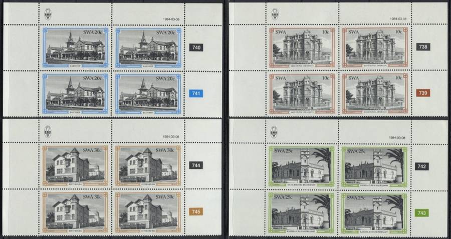 SWA - 4 Control Blocks of 4 - 1984 - MNH