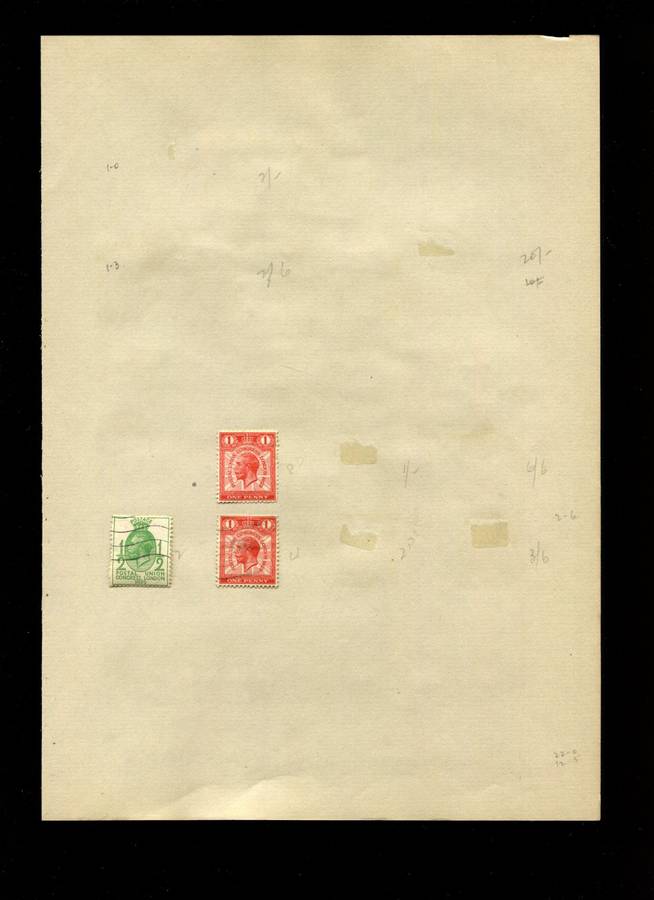 Great Britain - 3 Stamps on Old Album Page