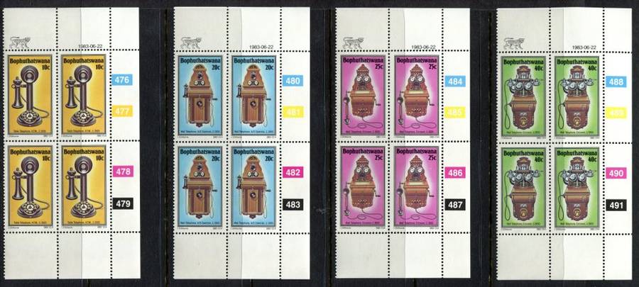 Bophuthatswana - Set of 4 Control Blocks of 4 - 1983 - MNH