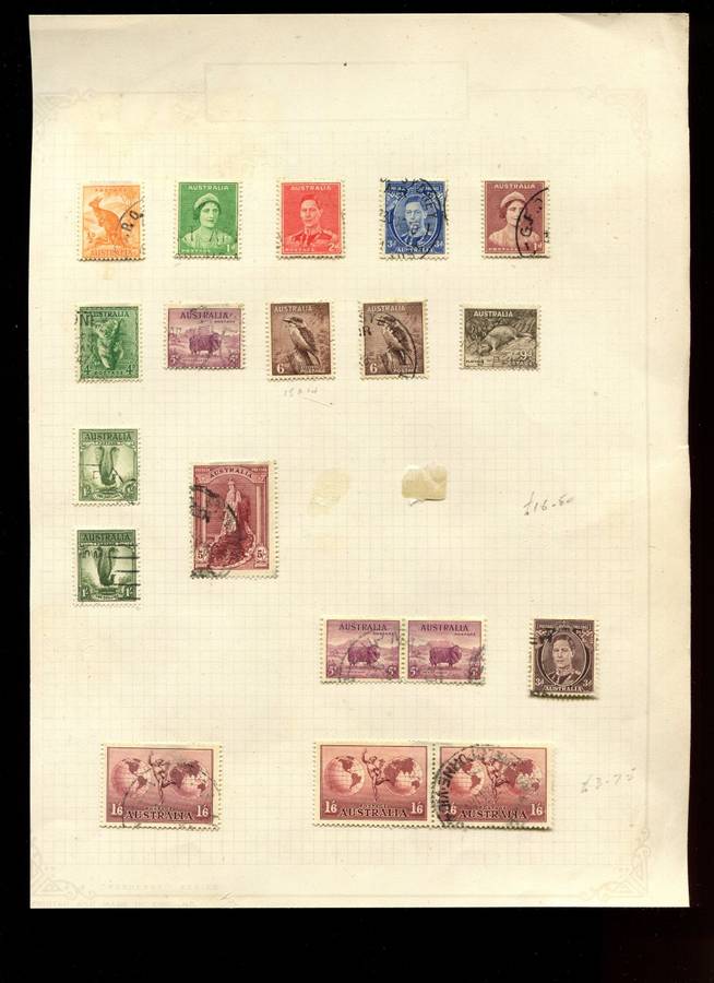Australia - 19 Stamps Mounted On Old Album Page