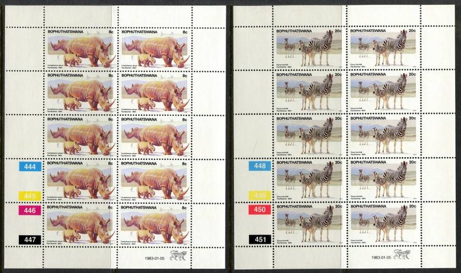 Bophuthatswana - Set of 4 Complete Sheets of 10 - 1983 - MNH