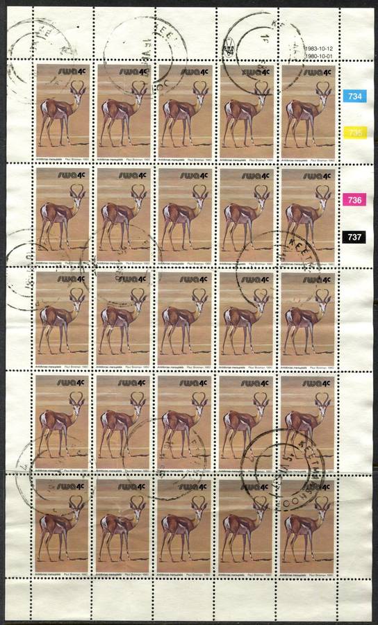 SWA - 1 Complete Sheet of 25 - 1980 - Used