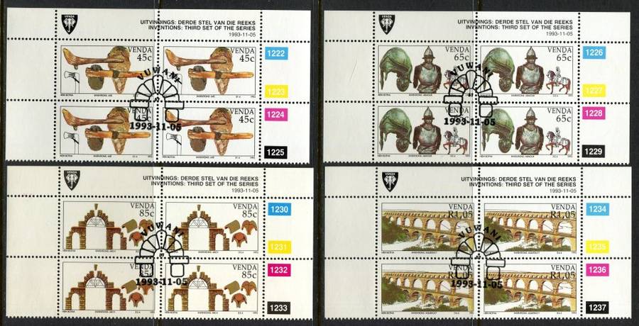 Venda -  Set 4 Control Blocks of 4 - 1993 - CTO