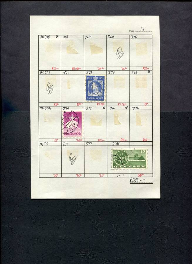 Denmark - 3 Stamps Mounted (Hinged) on Approval Page