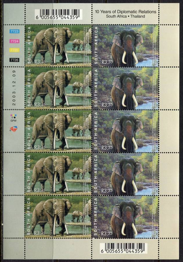 RSA - 1 Full Sheet of 10 - 2003 - MNH