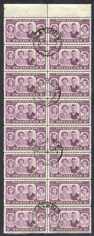 Swaziland - 1947 Royal Visit Block of 16 - Used