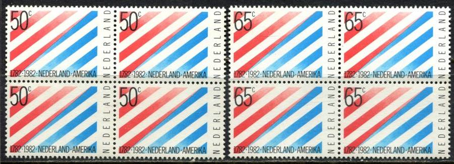 Netherlands - 2 Blocks of 4 - 1982 - MNH - Some Light Toning