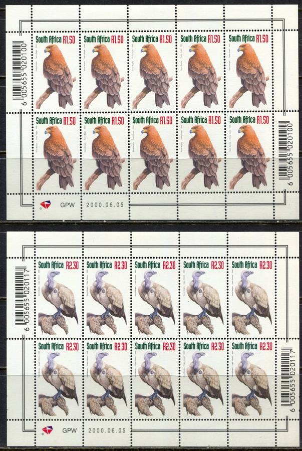 RSA - Set of 2 Sheets of 10 - 2000 - MNH