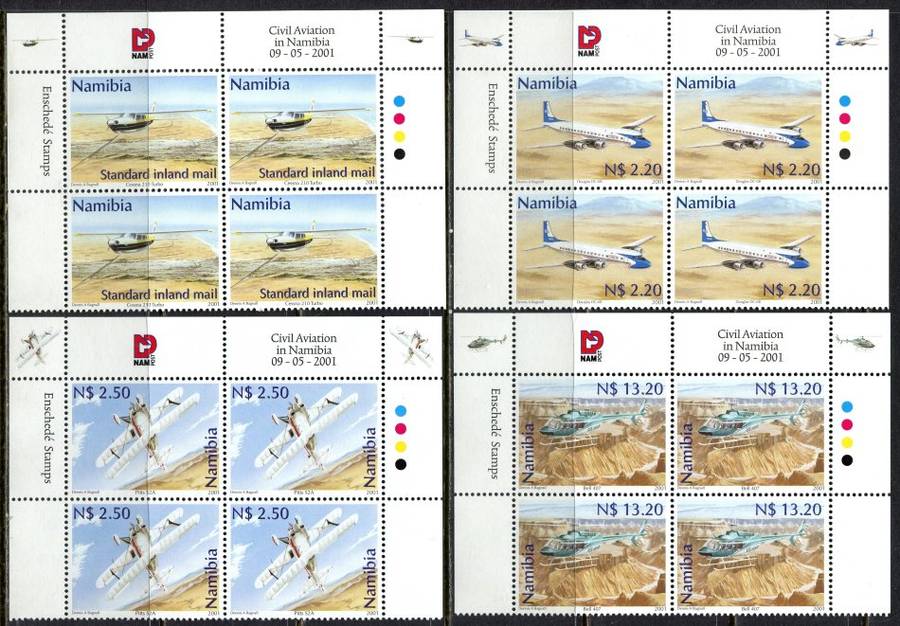Namibia - Set of 4 Control Blocks of 4 - 2001 - MNH