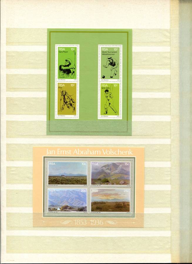 RSA - 16 Page Stock Book(Included) with 59 Miniature Sheets From No. 1 (1975) To Whales of 1998- MNH