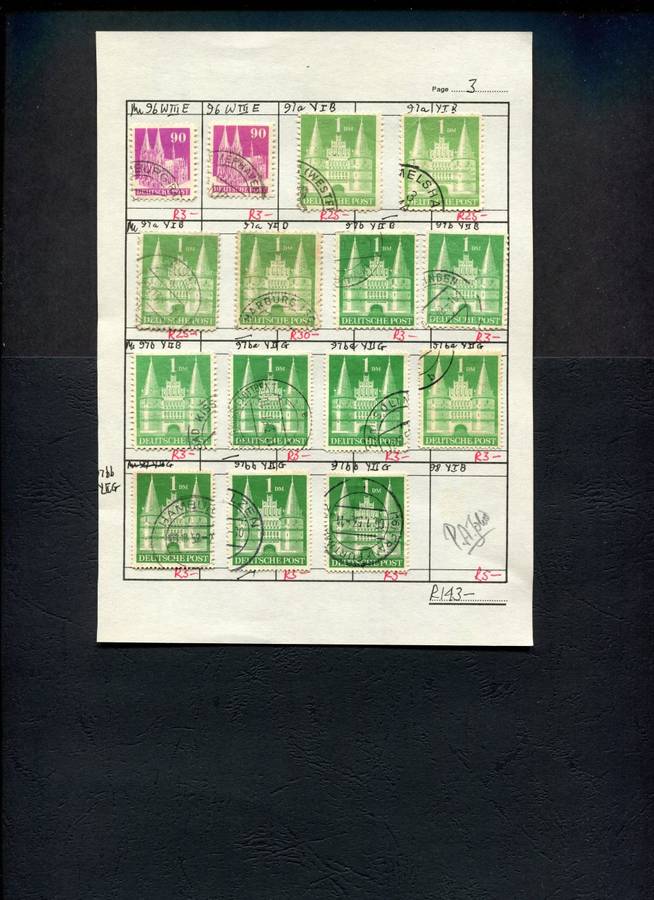 Germany - 15 Stamps Mounted (Hinged) on Approval Page