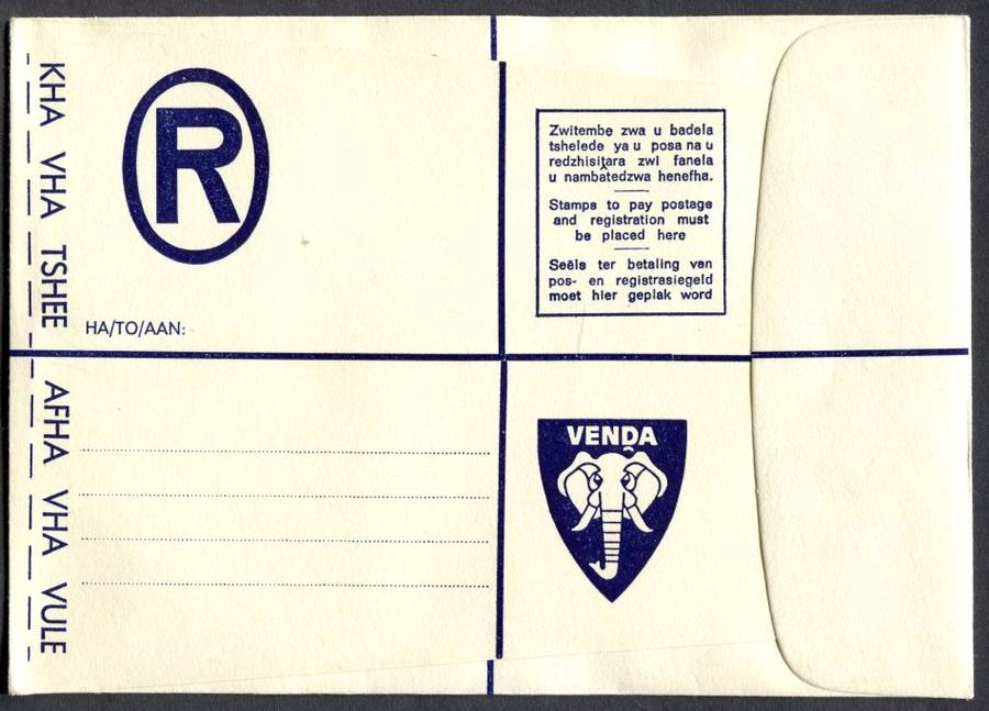 Venda - Postal Stationary - Registered Cover