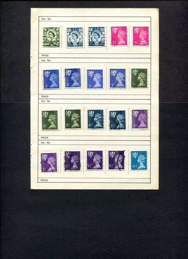 Great Britain - 20 Stamps Mounted (Hinged) On Old Approval Page