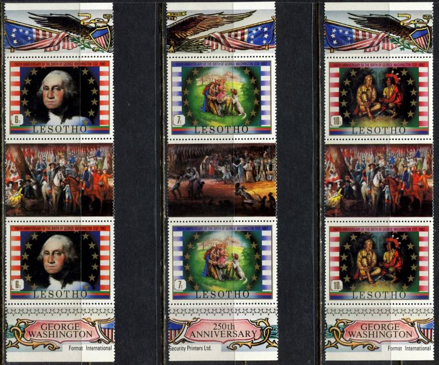 Lesotho - Set of 6 Gutter Pairs - 1982 - MNH