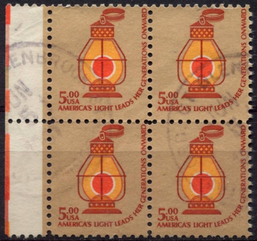 USA - $5 Block of 4 - 1975 - Used