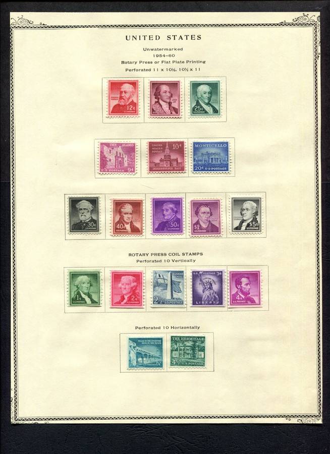 USA - 18 Stamps Mounted (Hinged) On Old Album Page