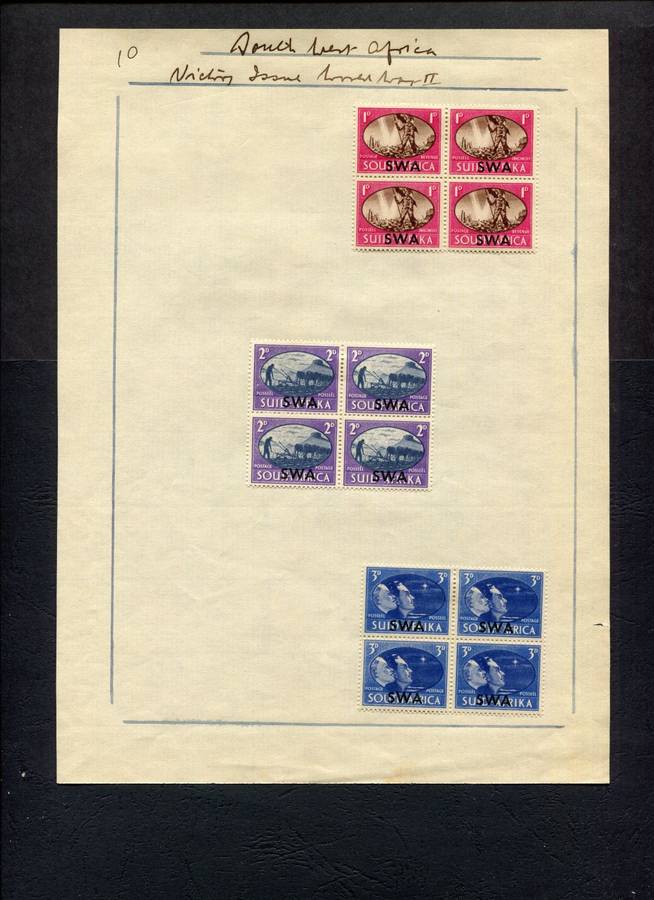 SWA - 12 Stamps Mounted (Hinged) on Old Stock Page