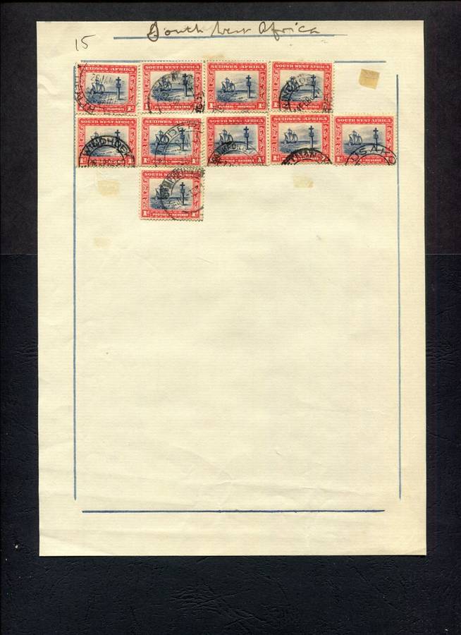 SWA - 10 Stamps Mounted (Hinged) on Old Stock Page