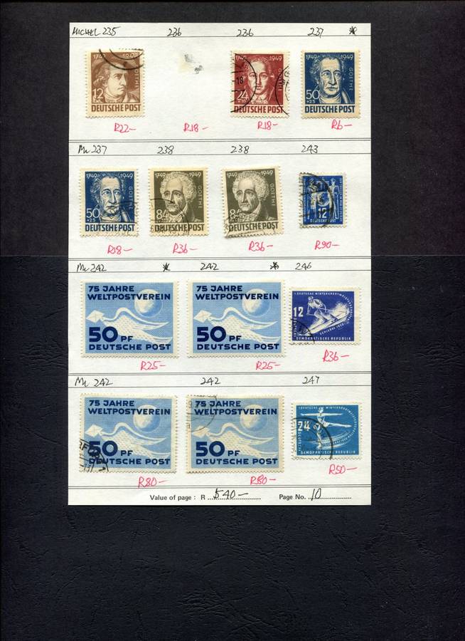 Germany - 13 Stamps Mounted On Old Approval Page