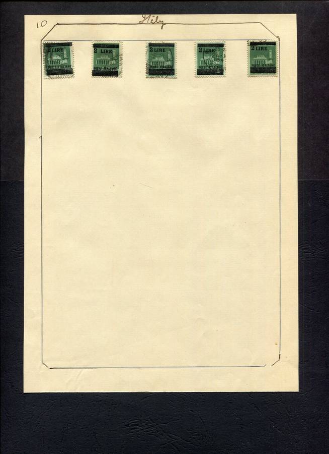 Italy - 5 Stamps Mounted (Hinged) on Old Album Page