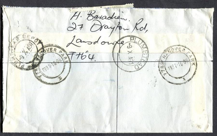 RSA - Cover Registered At Hanover Park Post Office