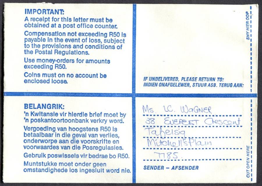 RSA - Cover Registered At Kenwyn Post Office