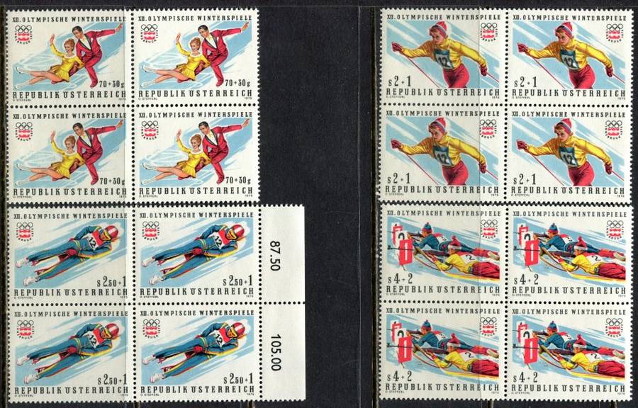 Austria - Sport - Set of 4 Blocks of 4 - 1975 - MNH