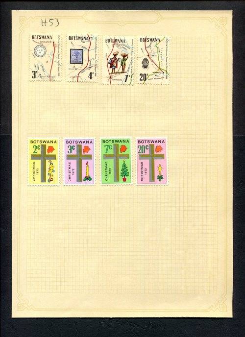 Botswana - 8 Stamps Mounted (Hinged) On Old Album Page