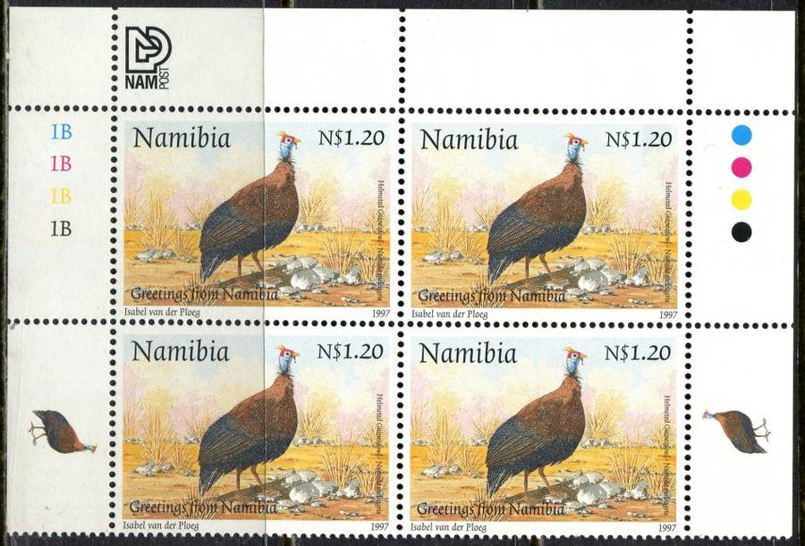 Namibia - Birds - 1 Control Block of 4 (1B) - 1997 - MNH