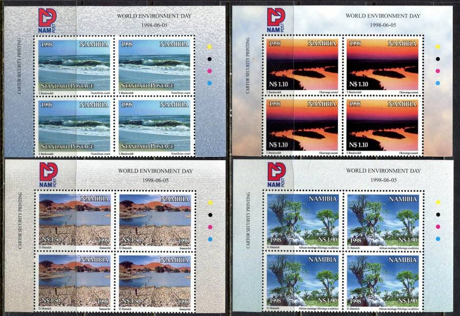 Namibia - Set of 4 Control Blocks of 4 With Imperforate Margins - 1998